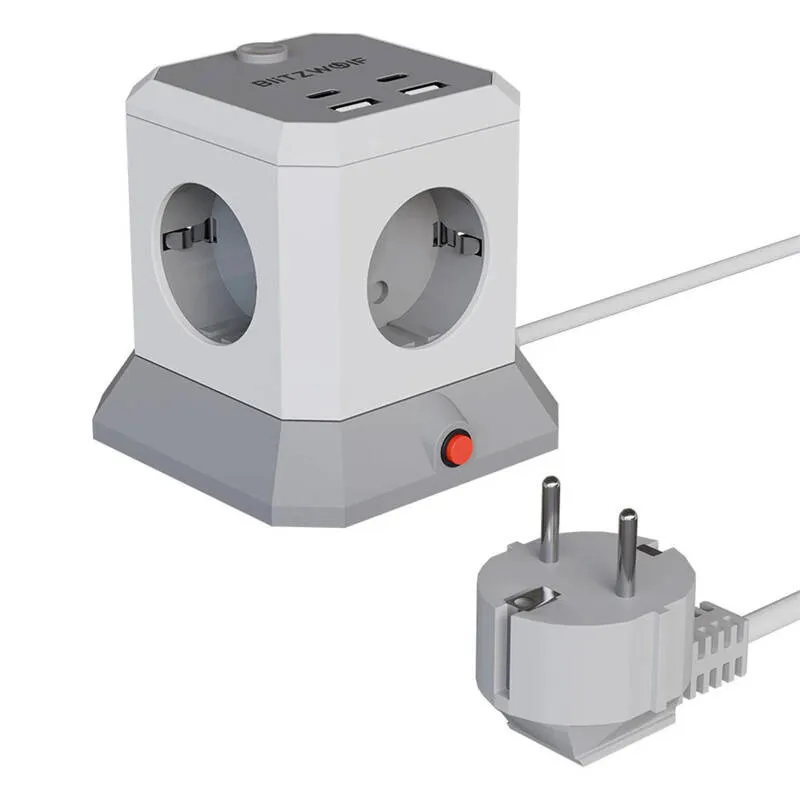Listwa Zasilająca BLITZWOLF BW-EC1 8 Gniazd 4000W - Czarna