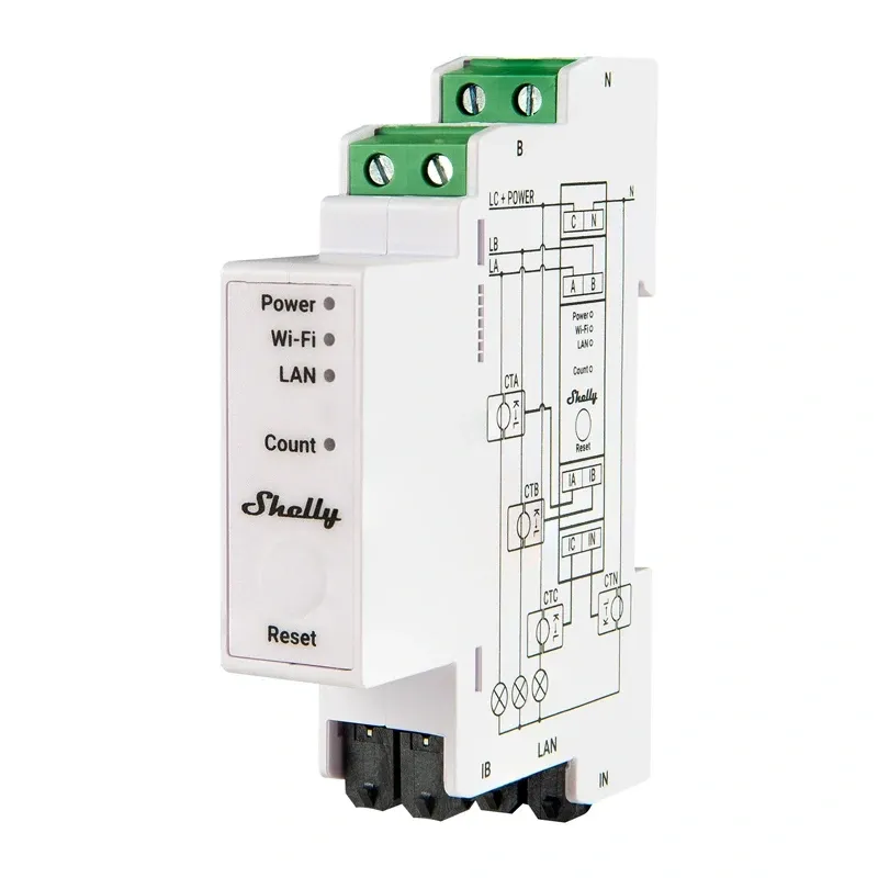 Miernik Energii SHELLY PRO 3EM 120A WIFI/Bluetooth/Matter