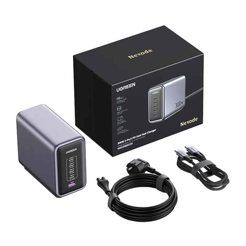 Ładowarka Sieciowa UGREEN CD333 Nexode 300W 5 Portów USB-C - Czarny