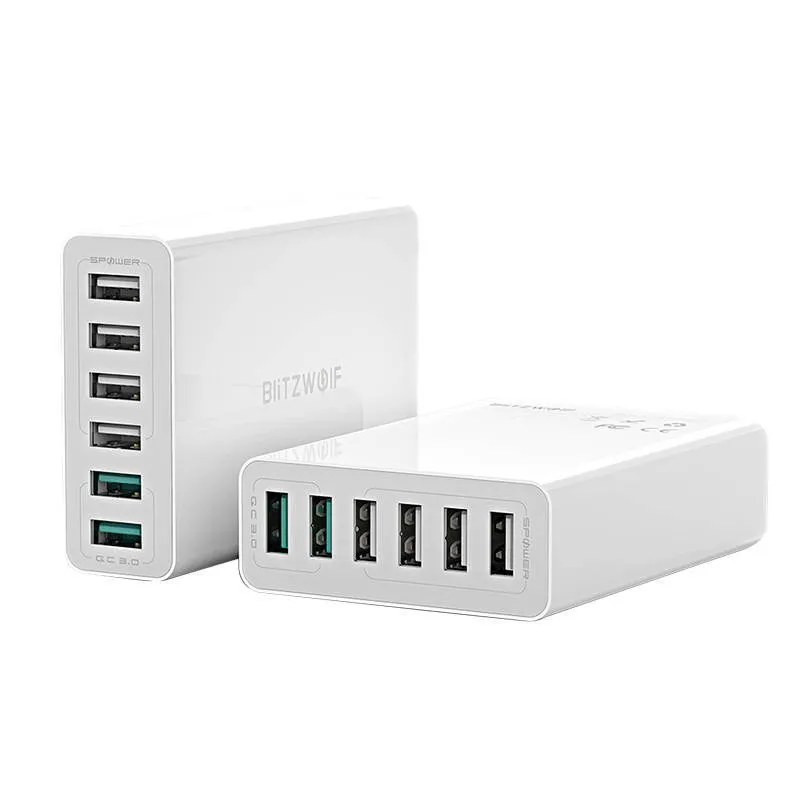 Ładowarka Sieciowa BLITZWOLF BW-S15 60W 6XUSB-A - Biała