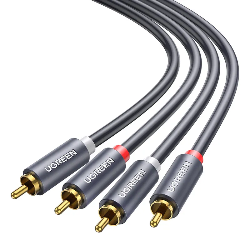 Przewód Audio 2RCA UGREEN AV104 3m Złocony - Czarny