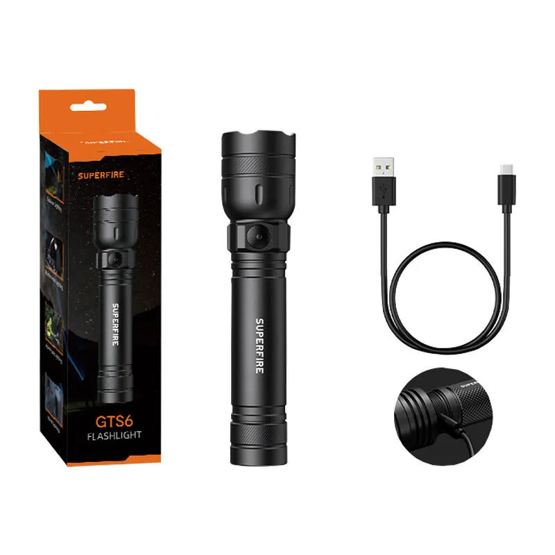 Latarka SUPERFIRE GTS6 360LM USB-C - Czarny