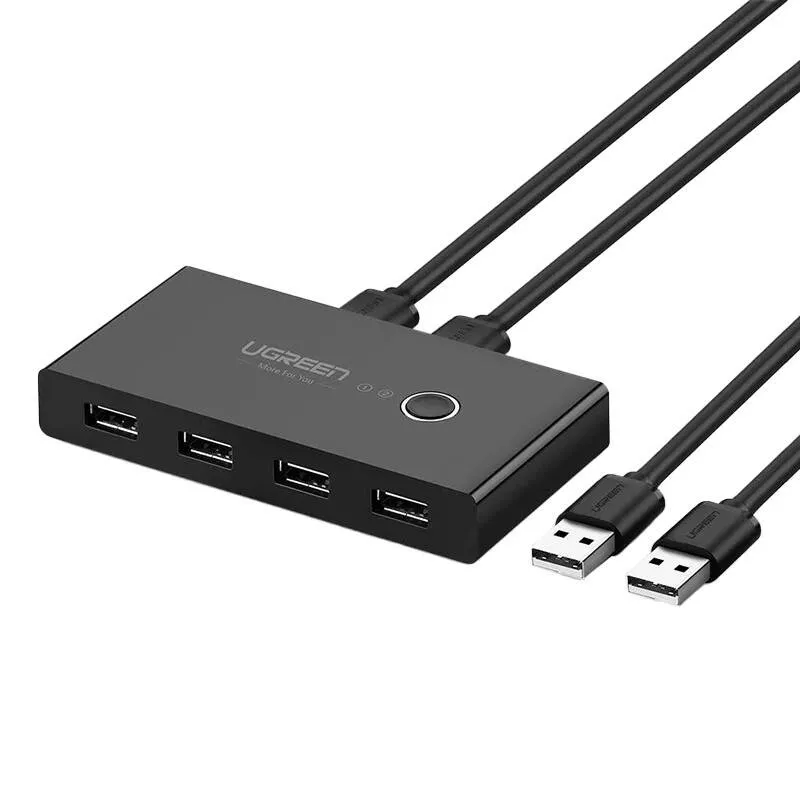 Przełącznik KVM UGREEN US216 4X USB 2.0 - Srebrny