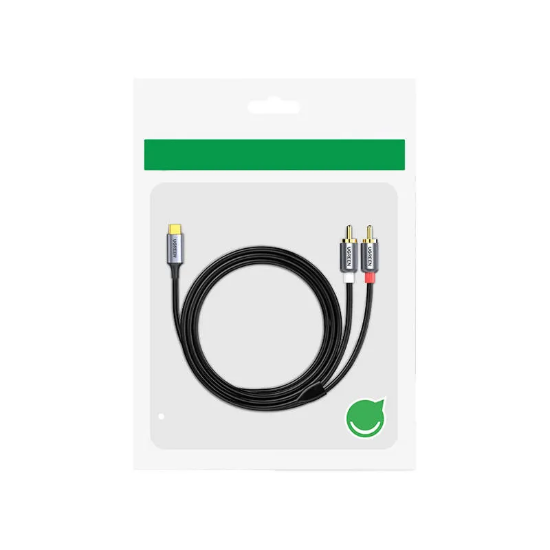 Kabel UGREEN CM451 USB-C-2X RCA 1.5m (Czarny)