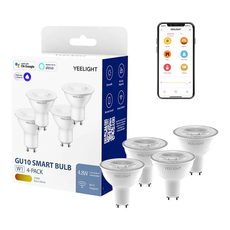 Żarówka Smart YEELIGHT W1 GU10 4 Sztuki - Ściemnialna