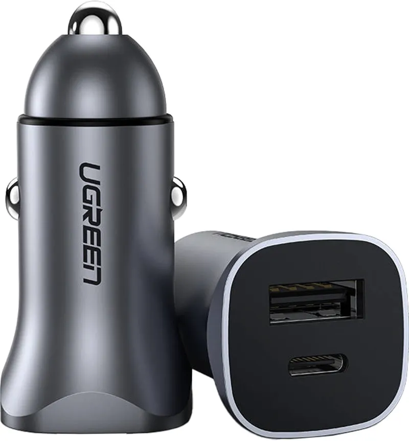 Ładowarka Samochodowa UGREEN CD130 24W USB/USB-C - Szara