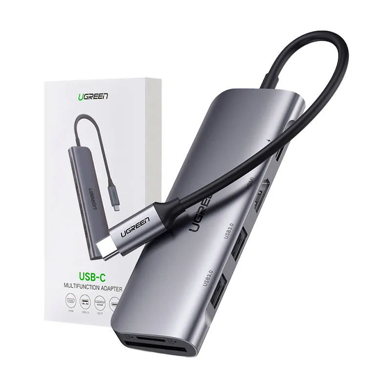 Hub UGREEN CM195 6-PORTOWY USB-C HDMI 5GBPS - Szary