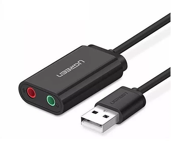Karta Dźwiękowa USB UGREEN US205 15cm - Czarna