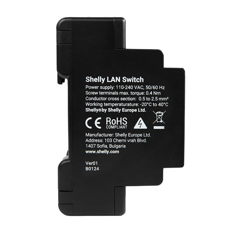 Switch Ethernet SHELLY LAN 5-PORTOWY RJ45 - Srebrny
