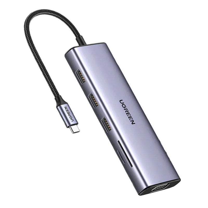 Hub USB UGREEN Revodok CM498 10-PORTOWY USB-C 100W - Szary