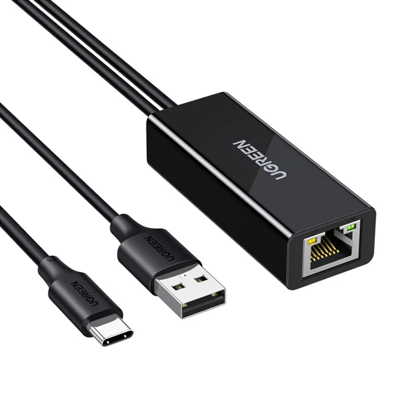 Adapter UGREEN CR110 USB-C Na RJ45 100MB/S - Czarny