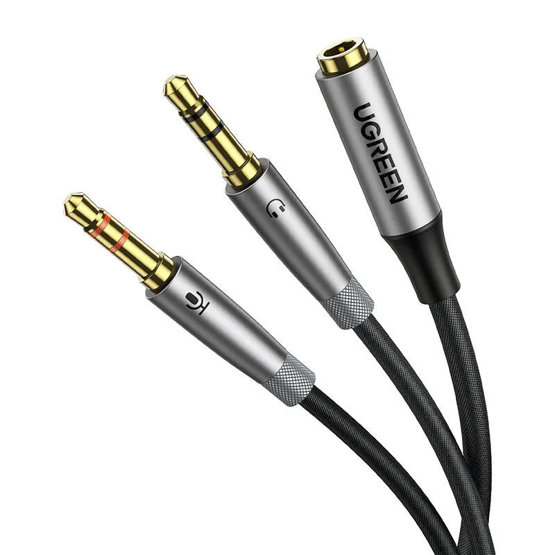 Adapter Audio UGREEN AV193 Jack 3.5MM-2XJACK 3.5mm (Szary)