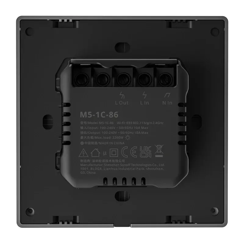 Inteligentny Przełącznik Ścienny WIFI SONOFF M5 1C - Szary
