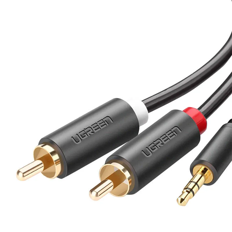 Kabel Audio UGREEN AV102 2X RCA Jack 3.5mm 2m - Czarny