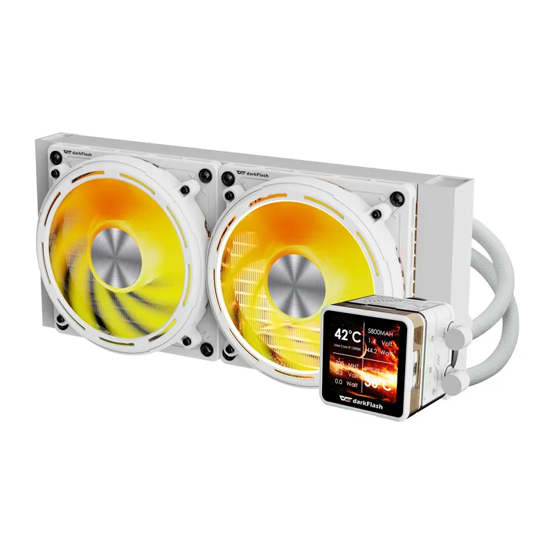 Chłodzenie Wodne DARKFLASH DE240 120mm Z Ekranem IPS - Białe