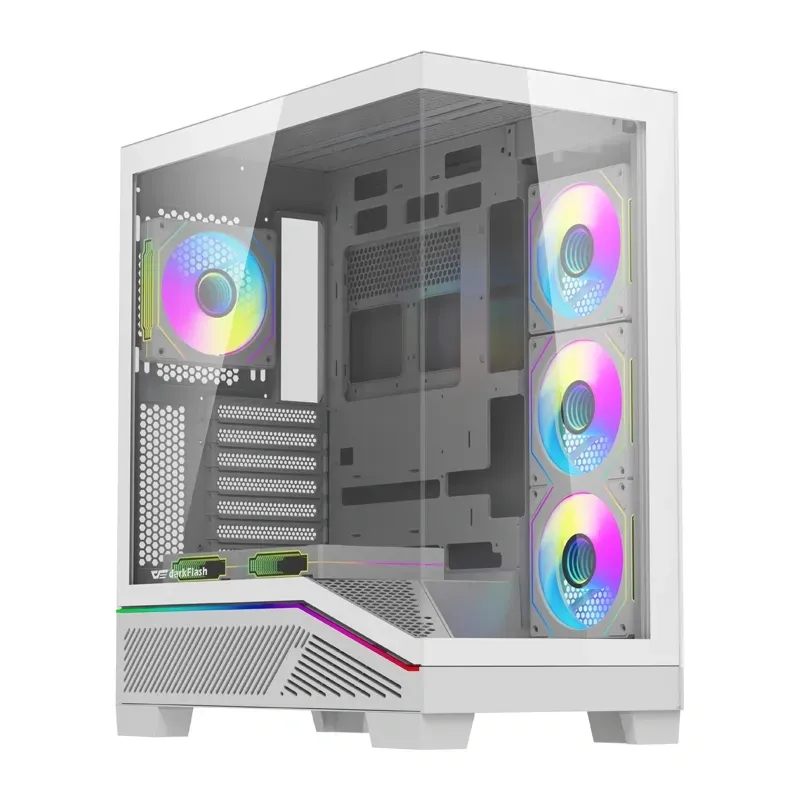 Obudowa Komputerowa DARKFLASH K430 ATX + 6 Wentylatorów - Biała