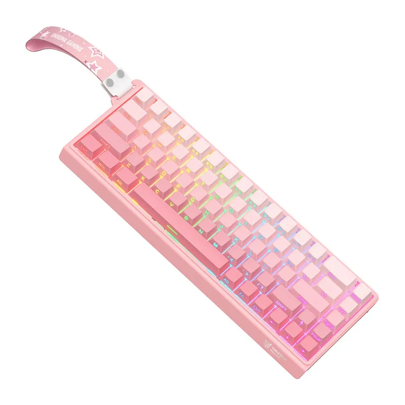 Klawiatura Mechaniczna ONIKUMA G69 QWERTY 68 Klawiszy - Różowa