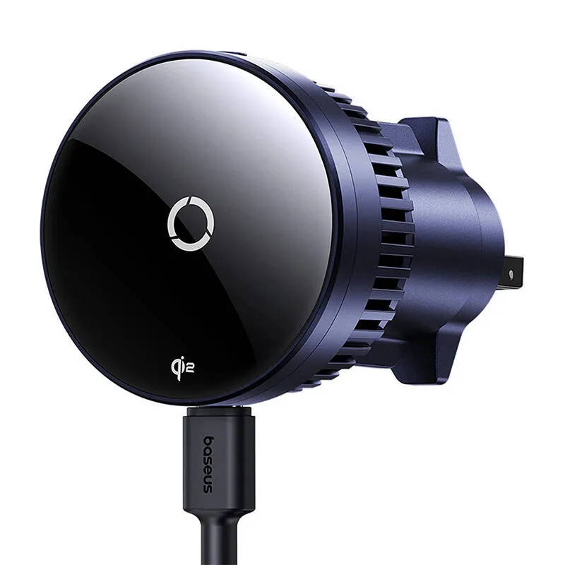Uchwyt Samochodowy BASEUS MagPro Z Ładowarką QI2 15W - Czarny