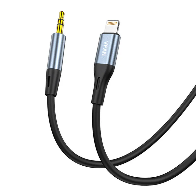 Kabel VIPFAN L05 Lightning Do AUX 3.5mm 1m - Szary