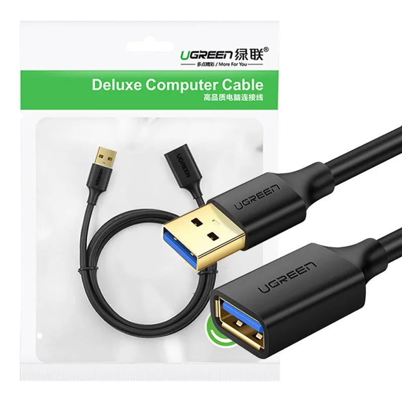 Kabel UGREEN US129 USB-A 3.0 Przedłużacz 3m - Czarny
