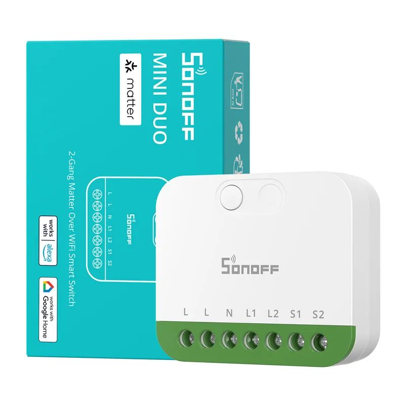 Przełącznik Inteligentny SONOFF MINI-2GS 2-KANAŁOWY Matter Wi-Fi