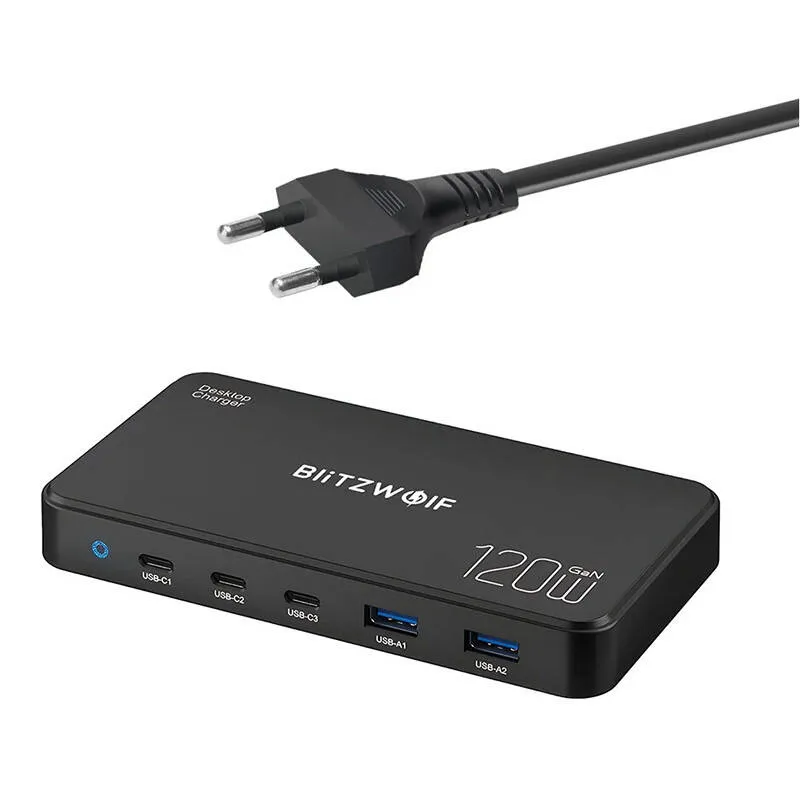 Ładowarka Sieciowa BLITZWOLF BW-I100 120W 5w1 USB-C/USB-A