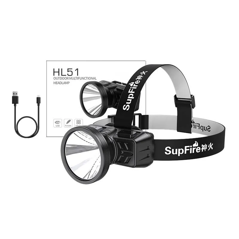 Latarka Czołowa SUPERFIRE HL51 160LM USB - Czarny
