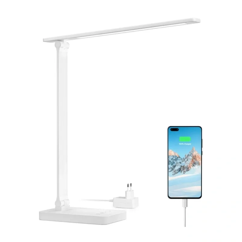 Lampka Biurkowa LEPRO 310003 750LM Z Portem USB - Biała