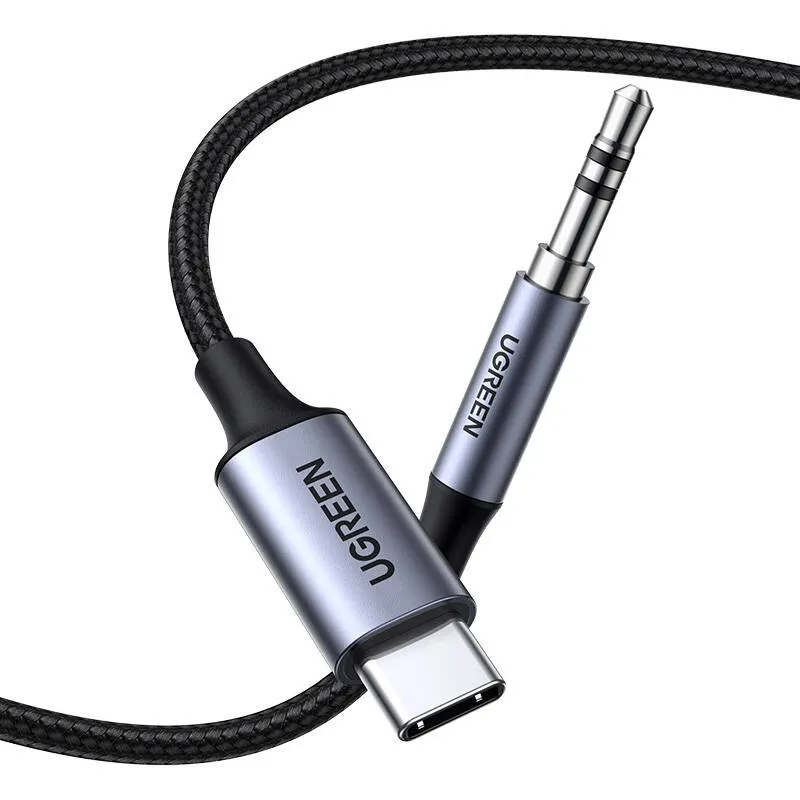 Kabel USB-C UGREEN CM450 Do Mini Jack 3.5mm AUX 1m - Czarny