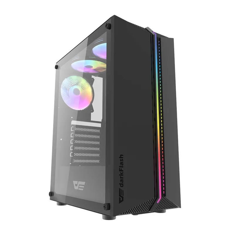 Obudowa Komputerowa DARKFLASH DK151 + 3 Wentylatory RGB - Czarna