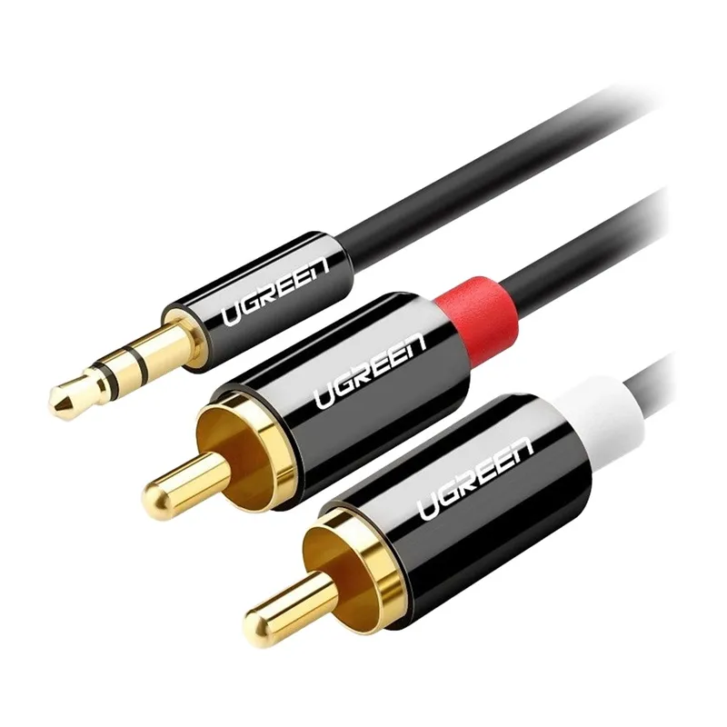UGREEN AV116 Przewód 3,5mm Jack Do 2RCA (Cinch) 5m (Czarny)