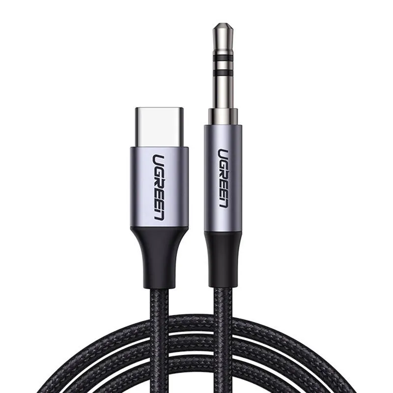 Kabel USB-C UGREEN CM450 Do Mini Jack 3.5mm AUX 1m - Czarny