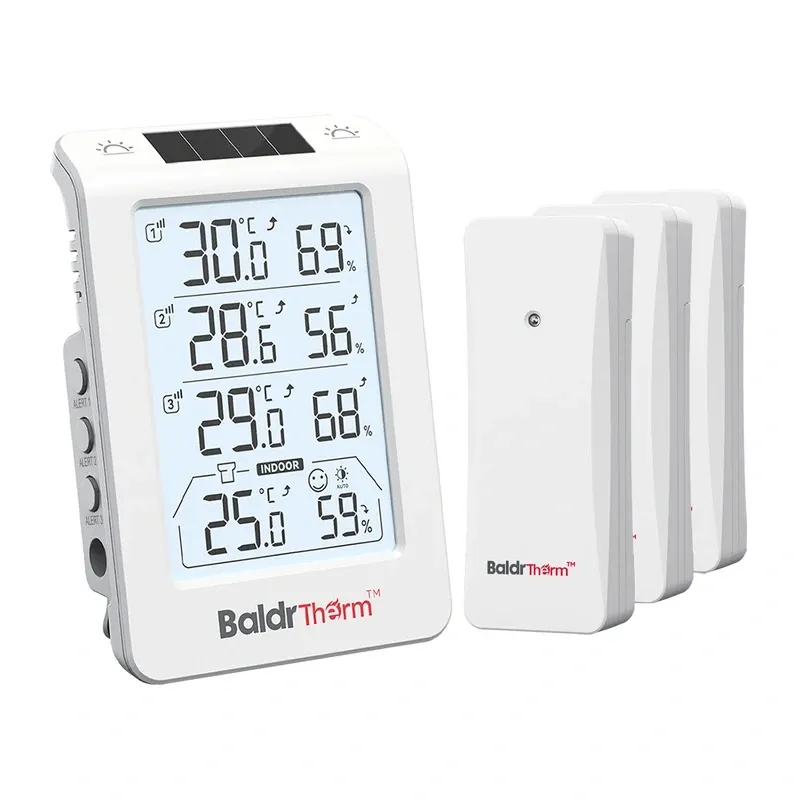 Termohigrometr RAINPOINT BALDRTHERM B0598 3-KANAŁOWY Z Podświetlaniem
