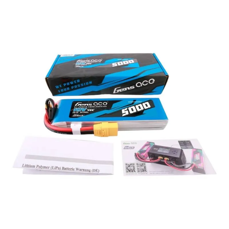 Akumulator GENS ACE G-Tech 5000mAh 11.1V 45C 3S Lipo XT90