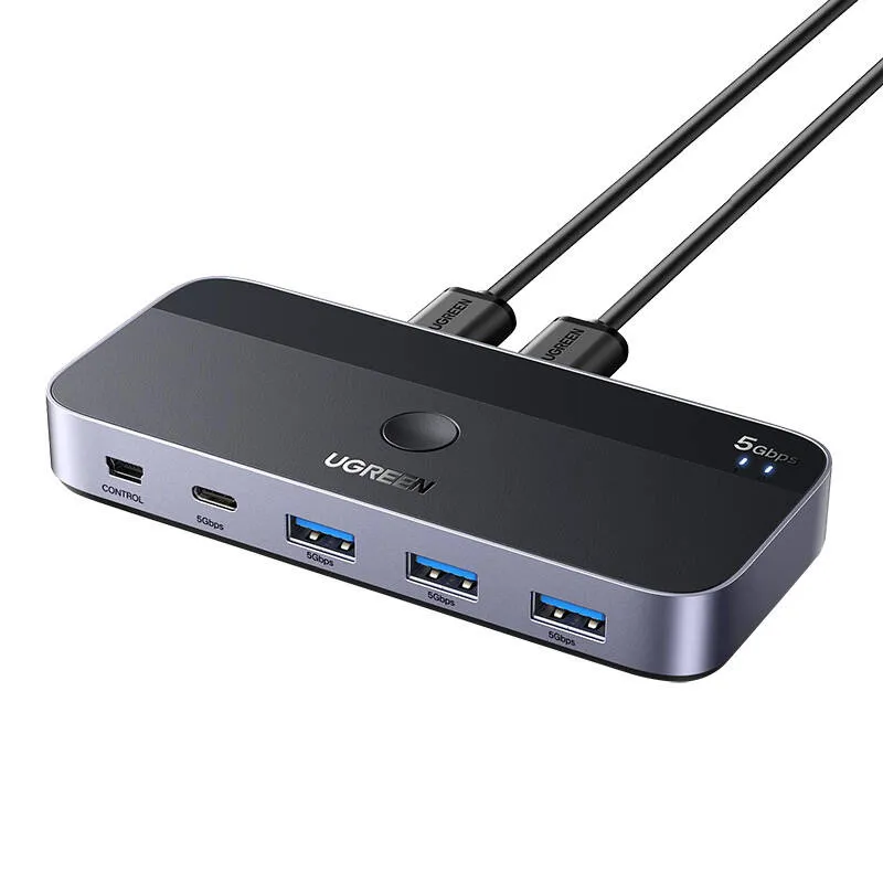 Przełącznik USB UGREEN CM662 USB 3.0 2x4 Porty - Czarny