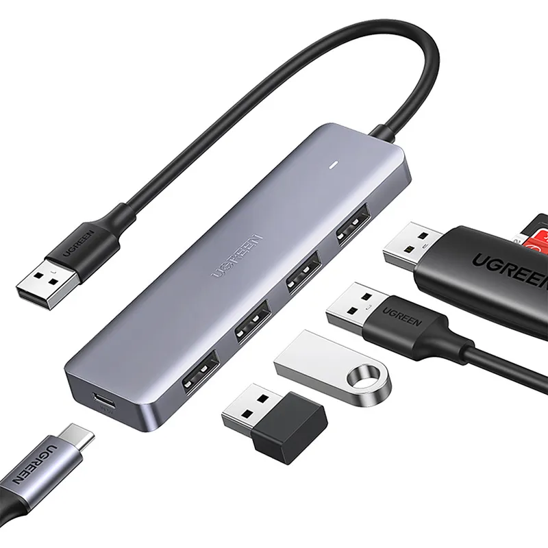 Hub USB UGREEN CM219 5-PORTOWY USB-A+usb-C - Szary