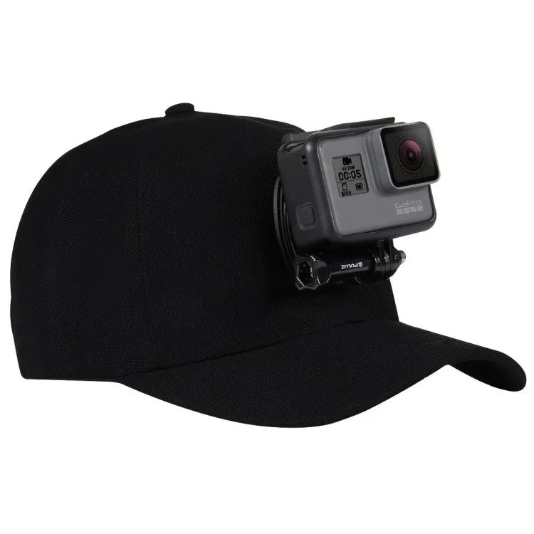 Czapka PULUZ PU195 Z Mocowaniem Do Kamery Sportowej - Czarna