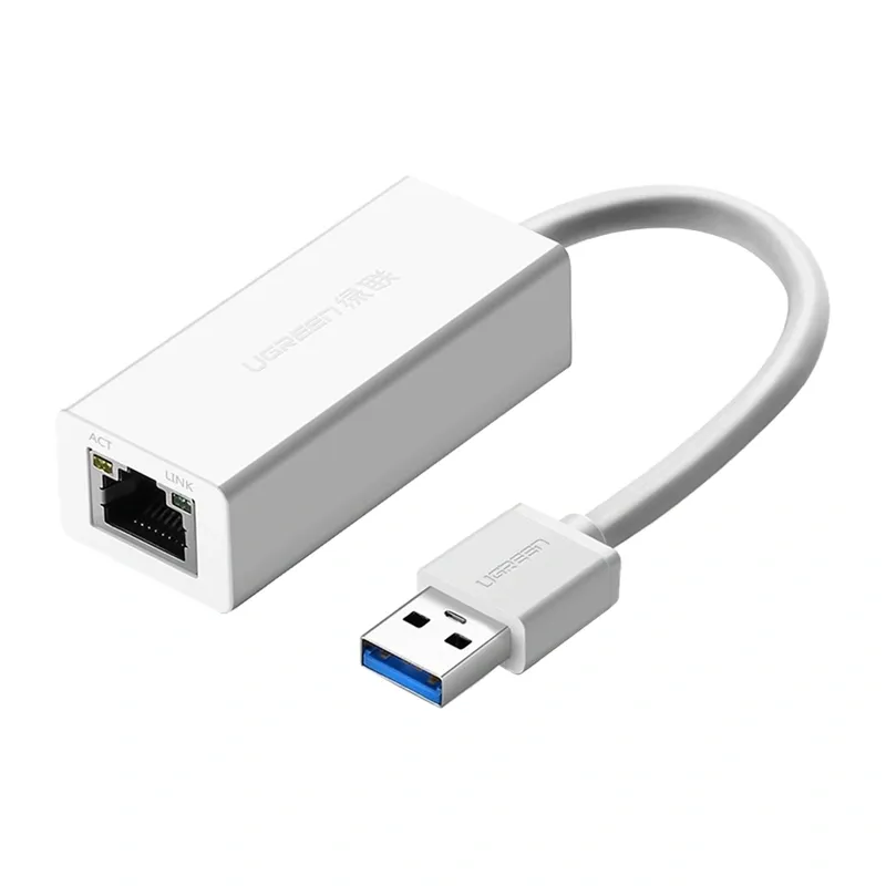 Adapter Sieciowy UGREEN CR111 USB-A-RJ45 1000 MB/S - Biały