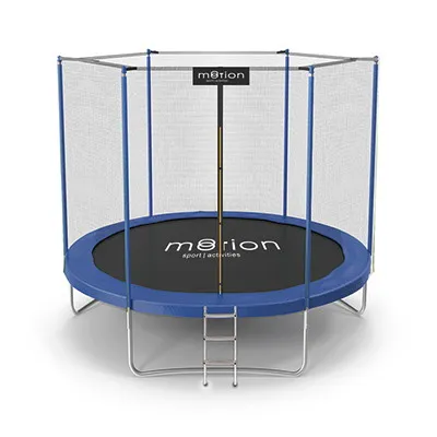 Trampolina 8ft Z Drabinką Siatka Zewnętrzna Kolor - NIEBIESKI