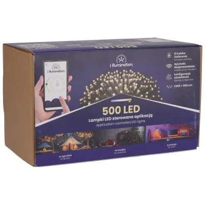 I Illumination (SMART) Lampki 500 LED, Ciepły Biały, Sieciowa