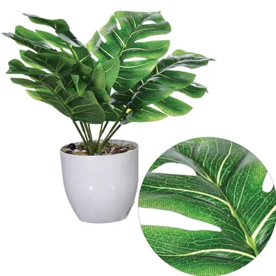 Kwiat Sztuczny W Doniczce - Monstera, 25cm, Zielony
