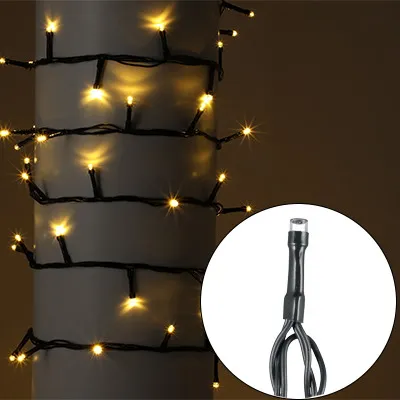 Lampki 500 LED, 8 Funkcji, Ciepły Biały, Dodatkowe Gniazdo, Sieciowe