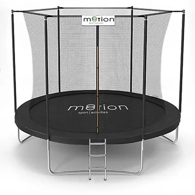 Trampolina 8ft Z Drabinką Siatka Wewnętrzna Kolor - CZARNY