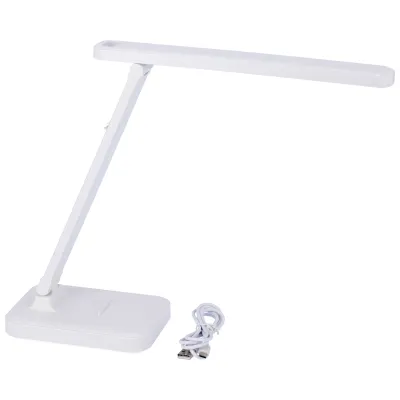 Lampa Biurkowa Z Podstawką Na Telefon - Biała