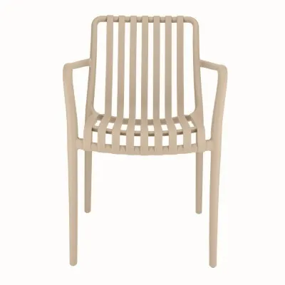 Plastikowe Krzesło Ogrodowe, UV Protection, 81x56x58cm - Beżowy