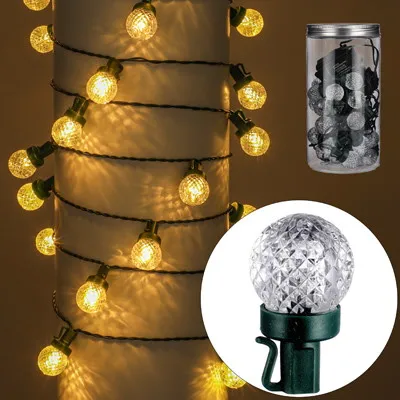 Lampki 30LED Z Dekoracją Kulki, Kolor Światła Ciepły Biały, 8 Funkcji