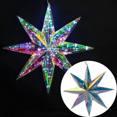 Dekoracja 100LED Gwiazda, 36x36x9cm, Plastik, USB, Zimny - Biały