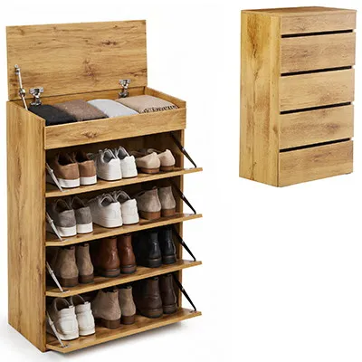 Szafka Na Buty, 4 Półki + Schowek, 99x36x60 cm
