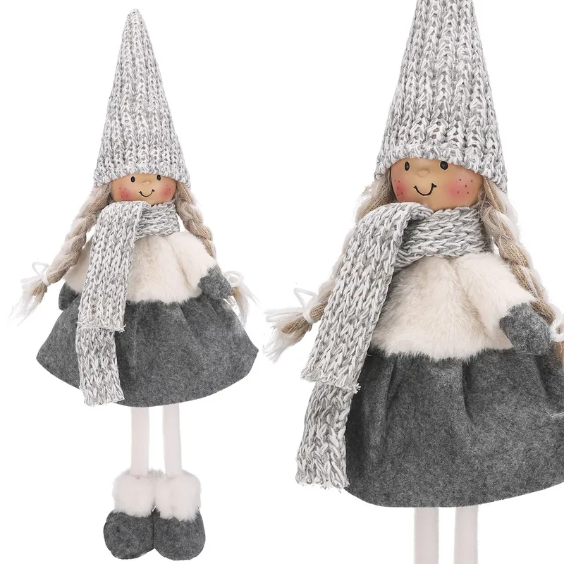 Dziewczynka Z Materiału, 48cm, Szary, Biały, Do Postawienia