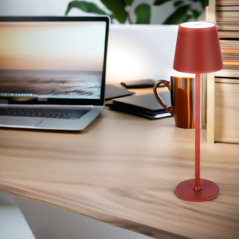Lampa Stołowa 11x37cm - Czerwona